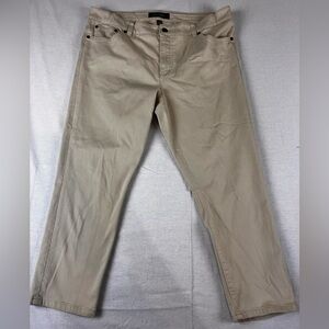 LRL Lauren Jeans Co. Stretch Classic Straight Cropped Khaki Size 14